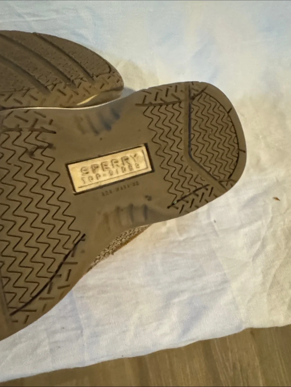Sperry Tan and Brown Kids Moccasin Boat Shoes